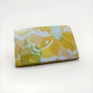 Mele Yellow Hinged Jewelry Box Ring  Travel‎ Clamshell Case Mcm Prop Floral